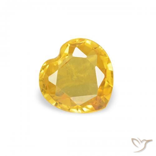 Safira Laranja Dourada Natural 0.32ct, Coração, VS