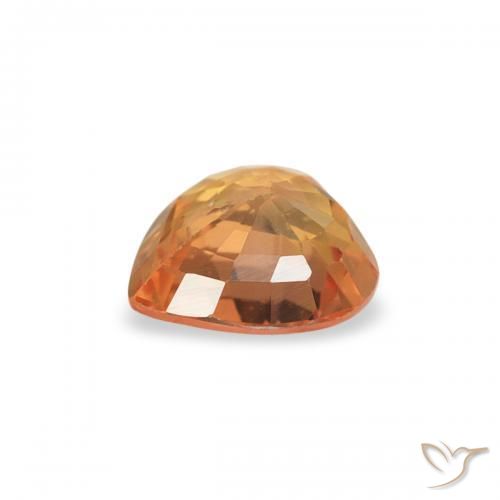 Safira Laranja Profundo Natural 0.40ct, Coração, VS