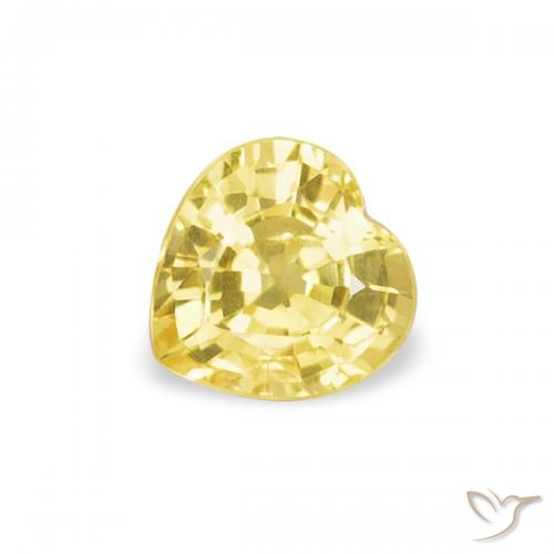 0.40ct Natural Amarelo Dijon Safira, Coração, VS