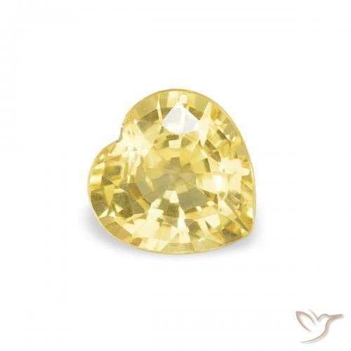 Safira Amarelo Dijon Natural 0.40ct, Coração, VS