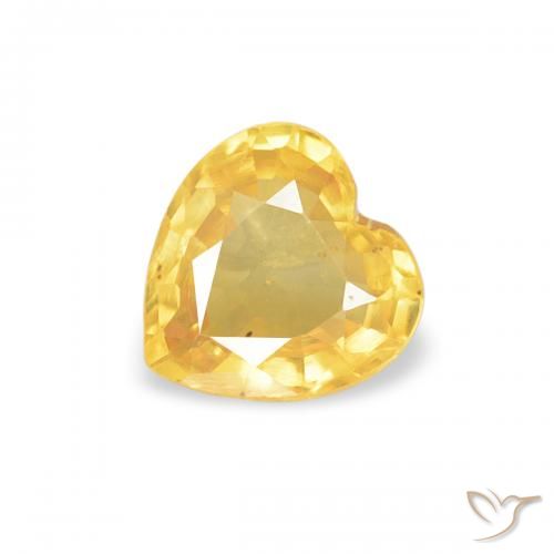 0.40ct Natural Dourado médio Safira, Coração, VS