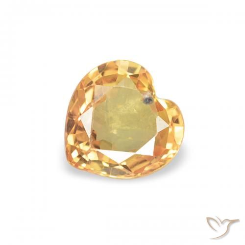 0.37ct Natural Laranja brilhante Safira, Coração, VS