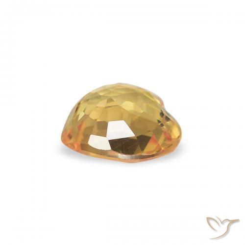 Safira Laranja brilhante Natural 0.37ct, Coração, VS