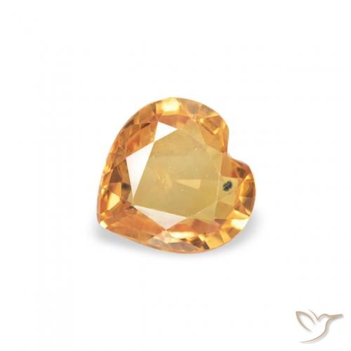 0.35ct Natural Laranja-Ouro Safira, Coração, VVS-VS