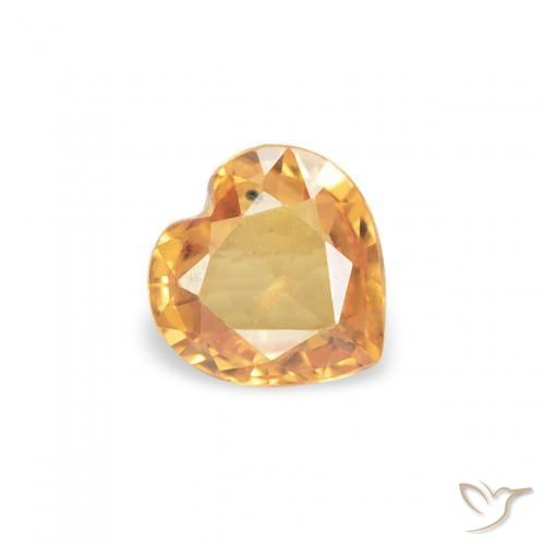 Safira Laranja-Ouro Natural 0.35ct, Coração, VVS-VS