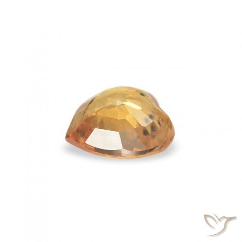 Safira Laranja-Ouro Natural 0.35ct, Coração, VVS-VS