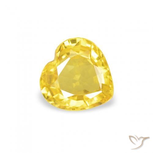 0.39ct Natural Amarelo Safira, Coração, VVS-VS