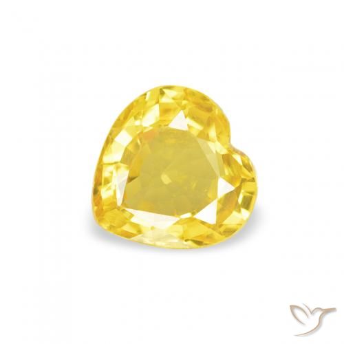 Safira Amarelo Natural 0.39ct, Coração, VVS-VS