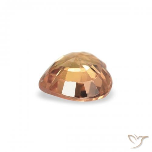 Safira laranja avermelhado Natural 0.40ct, Coração, VVS-VS