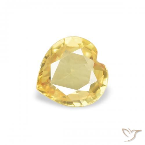 0.35ct Natural amarelo médio Safira, Coração, VVS-VS