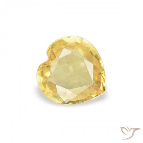 Safira amarelo médio Natural 0.35ct, Coração, VVS-VS