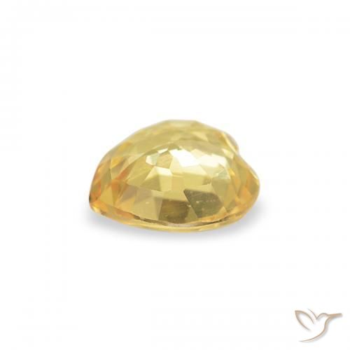 Safira amarelo médio Natural 0.35ct, Coração, VVS-VS