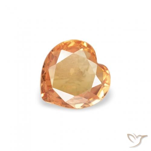 0.38ct Natural Laranja brilhante Safira, Coração, VVS-VS