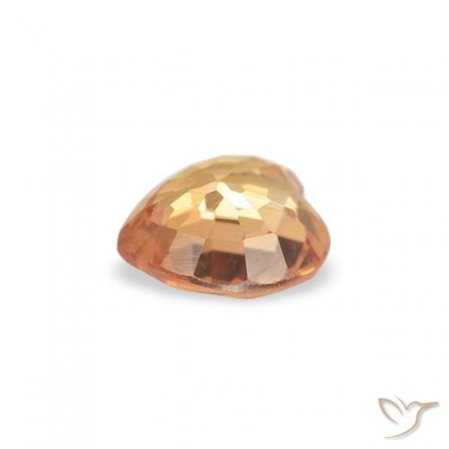 Safira Laranja brilhante Natural 0.38ct, Coração, VVS-VS