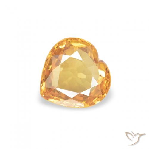 0.44ct Natural Laranja-Ouro Safira, Coração, VVS-VS