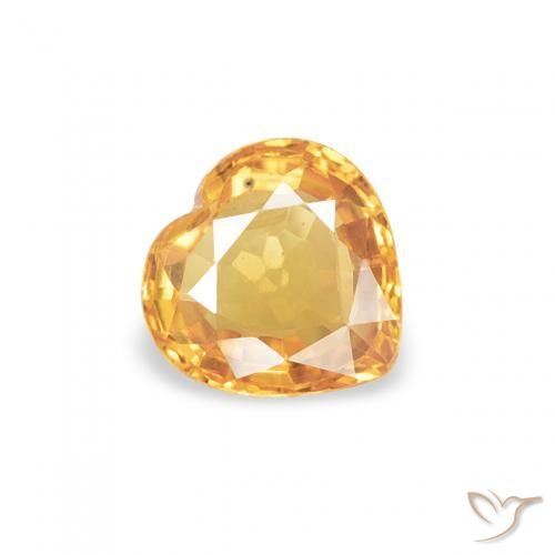 Safira Laranja-Ouro Natural 0.44ct, Coração, VVS-VS