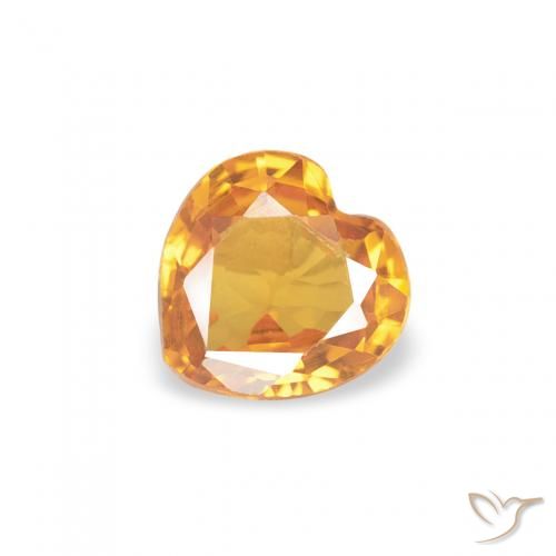 0.37ct Natural Laranja-Ouro Safira, Coração, VVS-VS