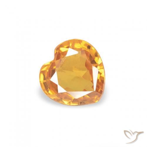 Safira Laranja-Ouro Natural 0.37ct, Coração, VVS-VS