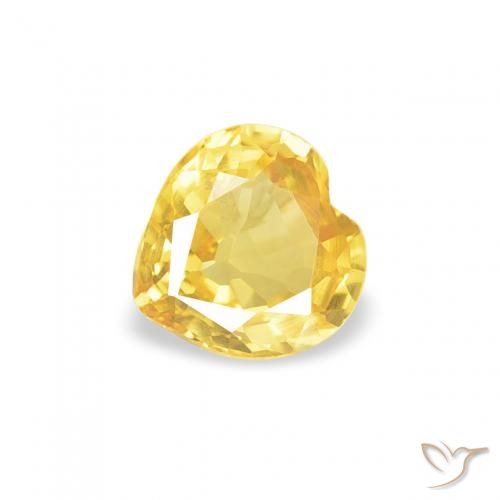 0.38ct Natural Amarelo Toscana Safira, Coração, VVS-VS