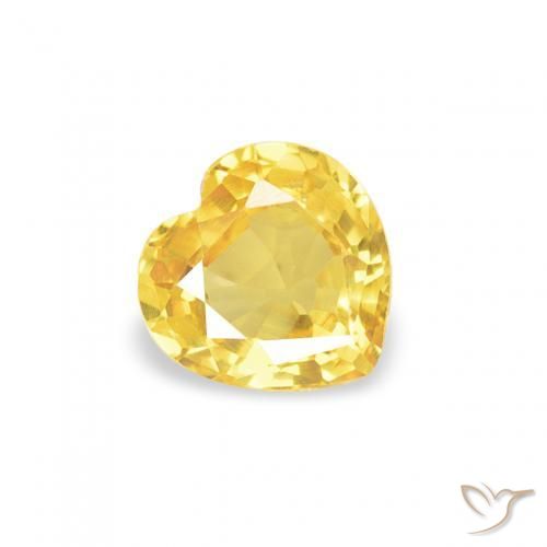 Safira Amarelo Toscana Natural 0.38ct, Coração, VVS-VS