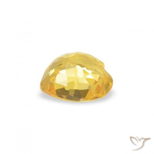 Safira Amarelo Toscana Natural 0.38ct, Coração, VVS-VS