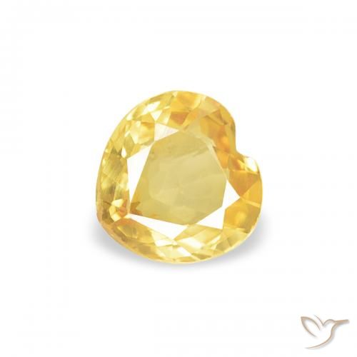 0.34ct Natural amarelo médio Safira, Coração, VVS-VS