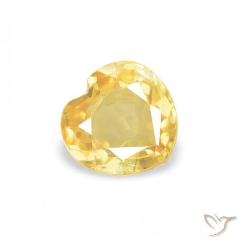 Safira amarelo médio Natural 0.34ct, Coração, VVS-VS