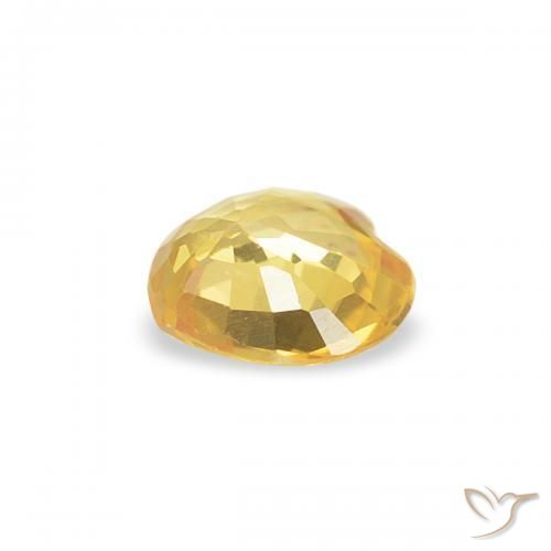 Safira amarelo médio Natural 0.34ct, Coração, VVS-VS