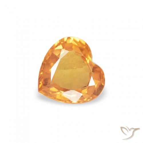 0.41ct Natural Laranja Intenso Safira, Coração, VVS-VS
