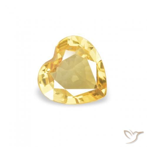 0.35ct Natural Laranja Dourada Safira, Coração, VVS-VS