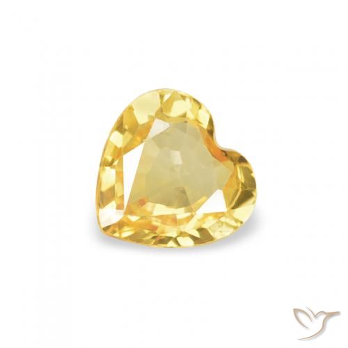 Safira Laranja Dourada Natural 0.35ct, Coração, VVS-VS