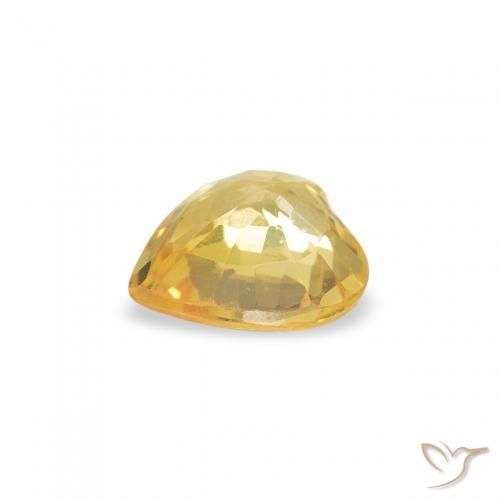 Safira Laranja Dourada Natural 0.35ct, Coração, VVS-VS