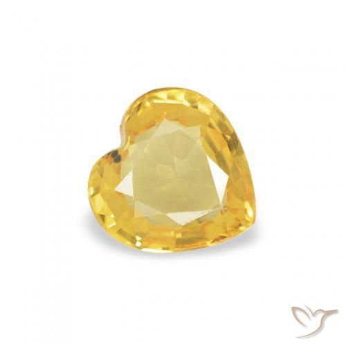 Safira Dourado médio Natural 0.38ct, Coração, VS
