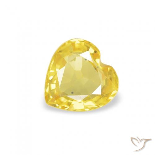 0.39ct Natural Amarelo Toscana Safira, Coração, VS