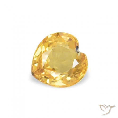 0.44ct Natural ouro médio Safira, Coração, VS