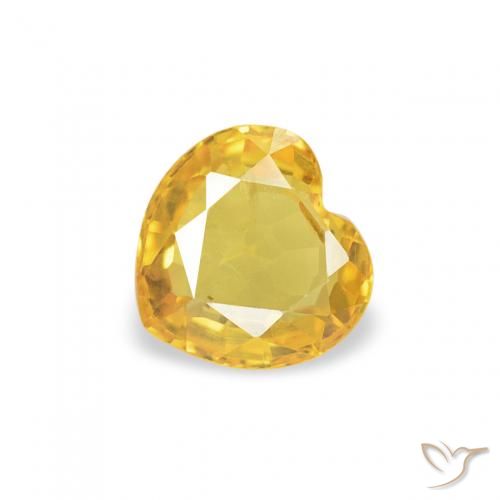 0.44ct Natural Laranja Dourada Safira, Coração, VS
