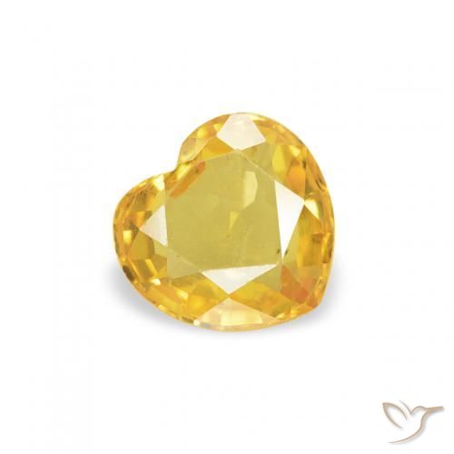 Safira Laranja Dourada Natural 0.44ct, Coração, VS
