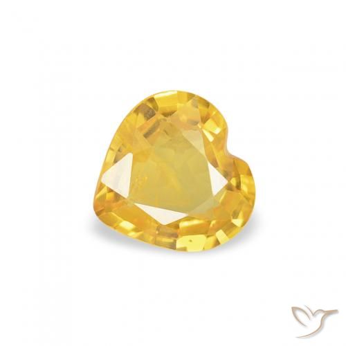 0.33ct Natural Dourado médio Safira, Coração, VS