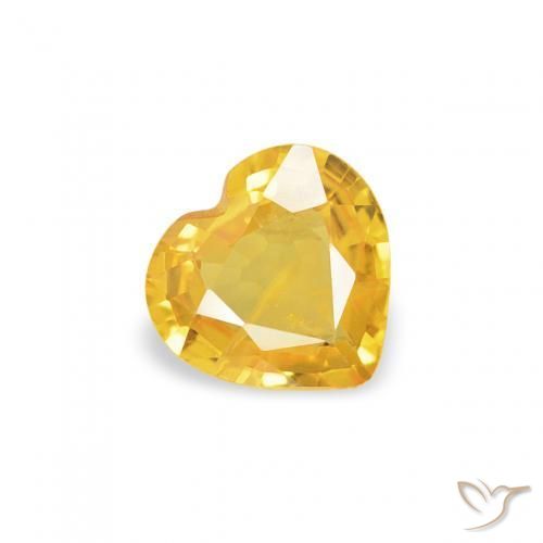 Safira Dourado médio Natural 0.33ct, Coração, VS