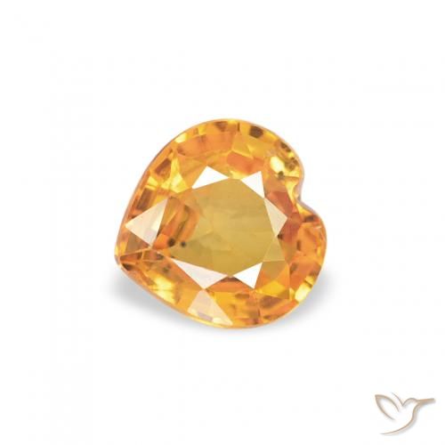 0.39ct Natural damasco laranja Safira, Coração, VS
