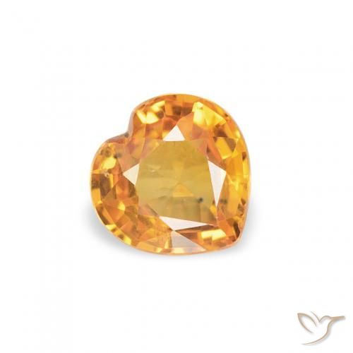 Safira damasco laranja Natural 0.39ct, Coração, VS