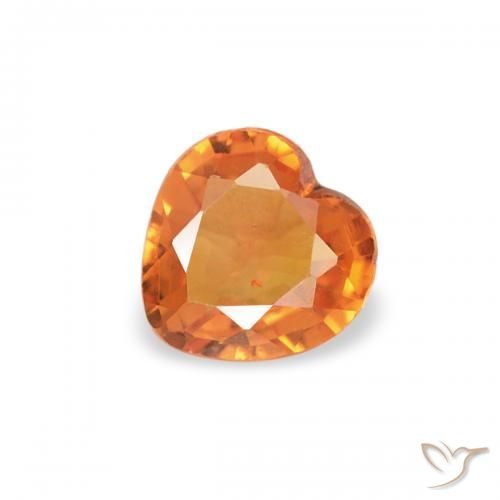 0.29ct Natural laranja avermelhado Safira, Coração, VS