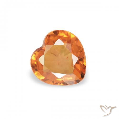 Safira laranja avermelhado Natural 0.29ct, Coração, VS