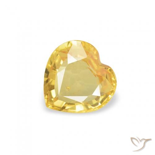 0.36ct Natural amarelo médio Safira, Coração, VS