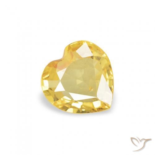 Safira amarelo médio Natural 0.36ct, Coração, VS