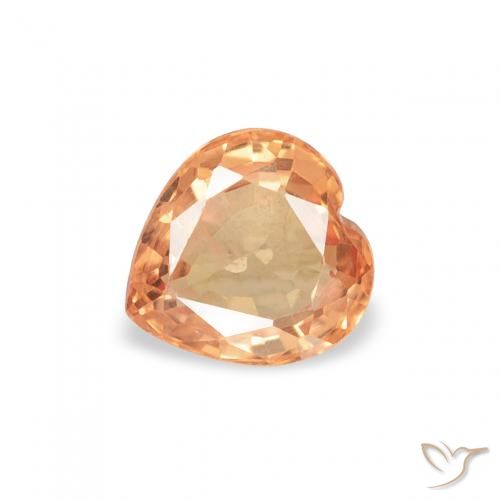 0.47ct Natural Laranja Médio Safira, Coração, VS