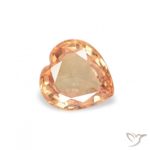 Safira Laranja Médio Natural 0.47ct, Coração, VS