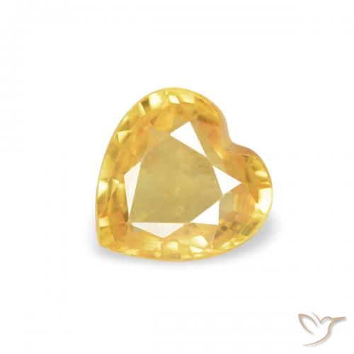 0.39ct Natural Dourado médio Safira, Coração, VVS-VS