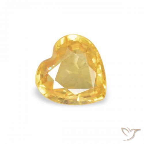 Safira Dourado médio Natural 0.39ct, Coração, VVS-VS