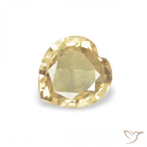 0.37ct Natural Dourado Safira, Coração, VVS-VS